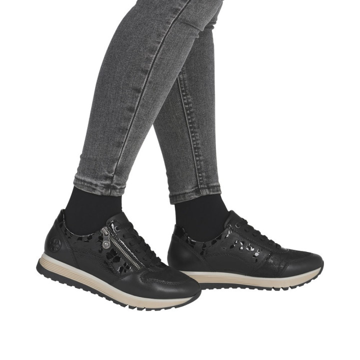 Basket cuir noir  RIEKER 49003-00