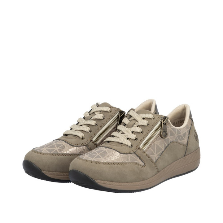 Basket Beige grande largueur semelle amovible RIEKER N1100-62