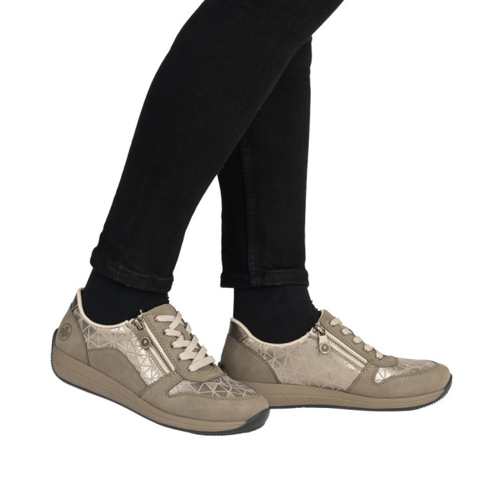Basket Beige grande largueur semelle amovible RIEKER N1100-62