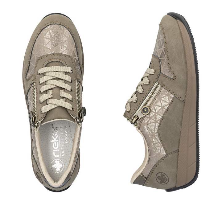Basket Beige grande largueur semelle amovible RIEKER N1100-62