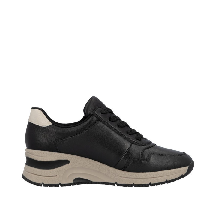 Basket en cuir noire RIEKER N9301-00