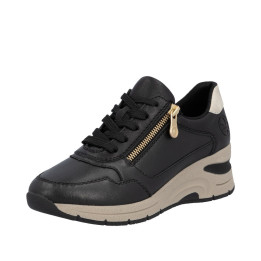 Basket en cuir noire RIEKER N9301-00