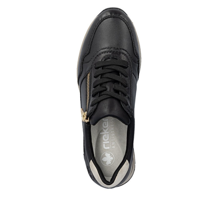 Basket en cuir noire RIEKER N9301-00