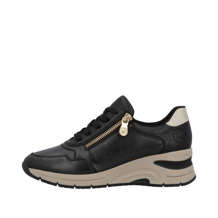 Basket en cuir noire RIEKER N9301-00