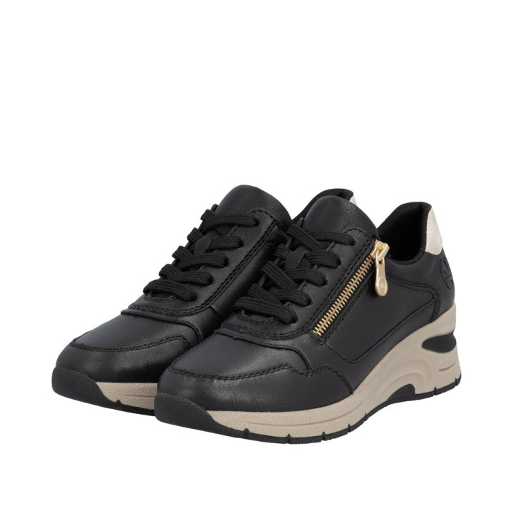 Basket en cuir noire RIEKER N9301-00