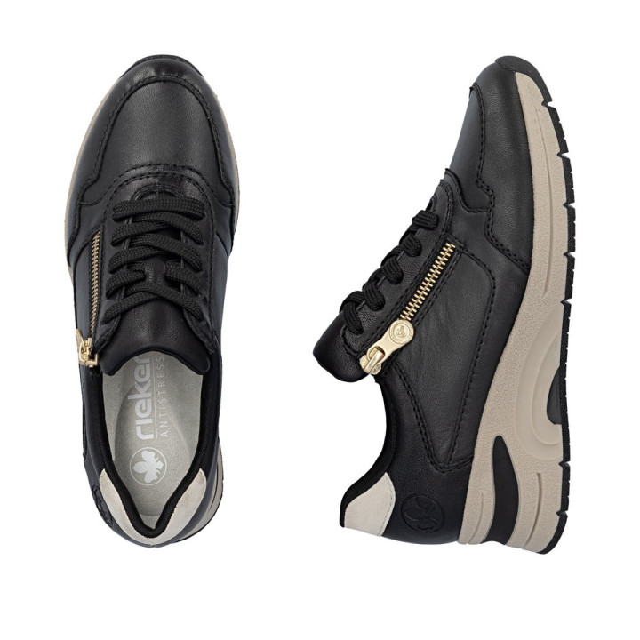 Basket en cuir noire RIEKER N9301-00