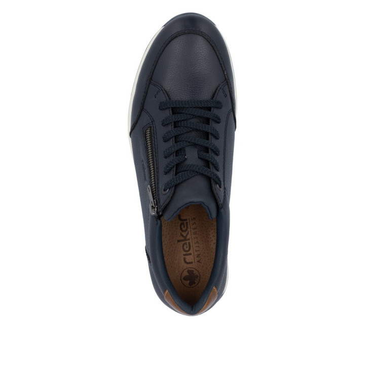 Basket rieker homme cuir bleu 11903-14