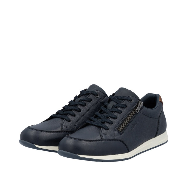 Basket rieker homme cuir bleu 11903-14