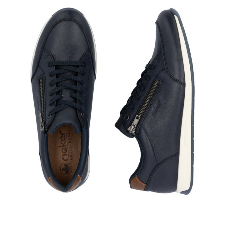 Basket rieker homme cuir bleu 11903-14