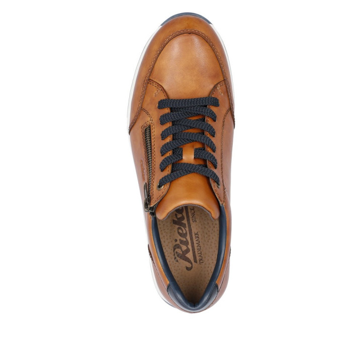 Basket rieker homme cuir bleu 11903-14