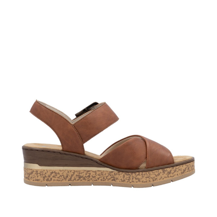 Sandales compensées Rieker marron 63795-22