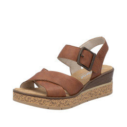 Sandales compensées Rieker marron 63795-22