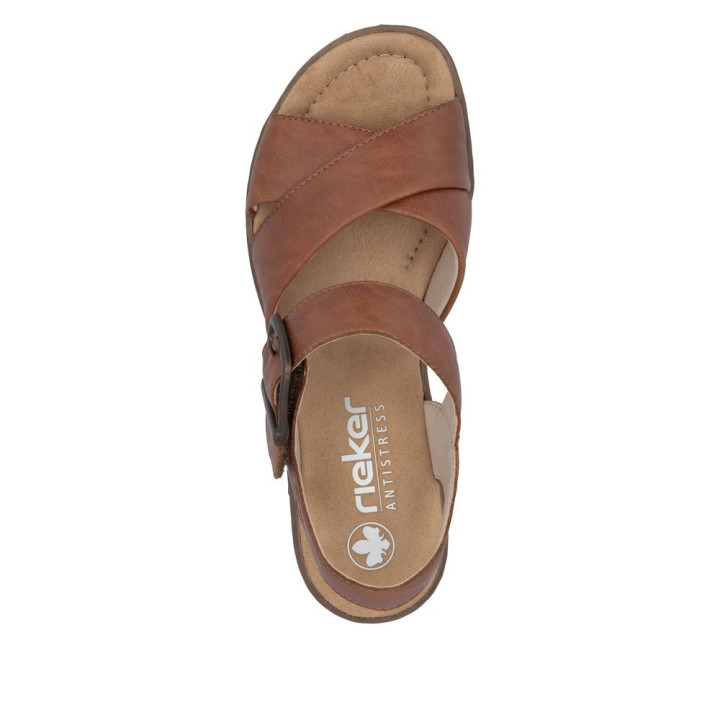 Sandales compensées Rieker marron 63795-22