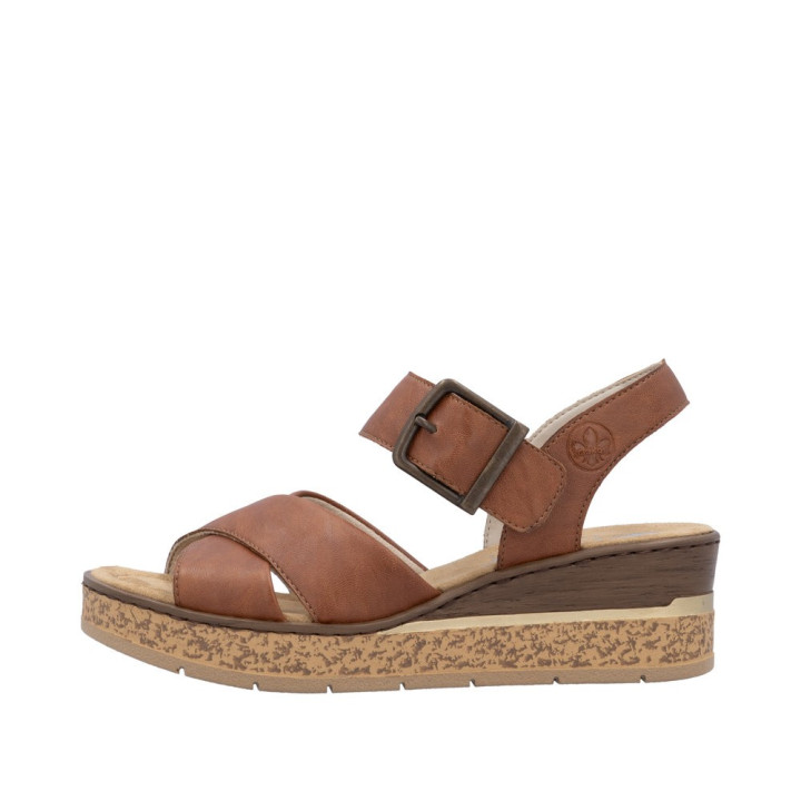 Sandales compensées Rieker marron 63795-22
