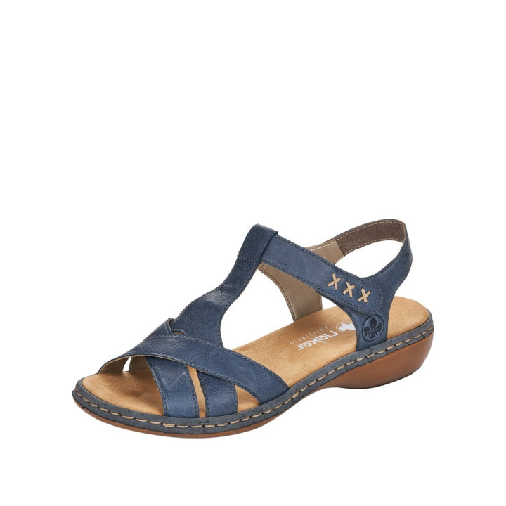 Sandale Rieker bleu cuir 65919-12