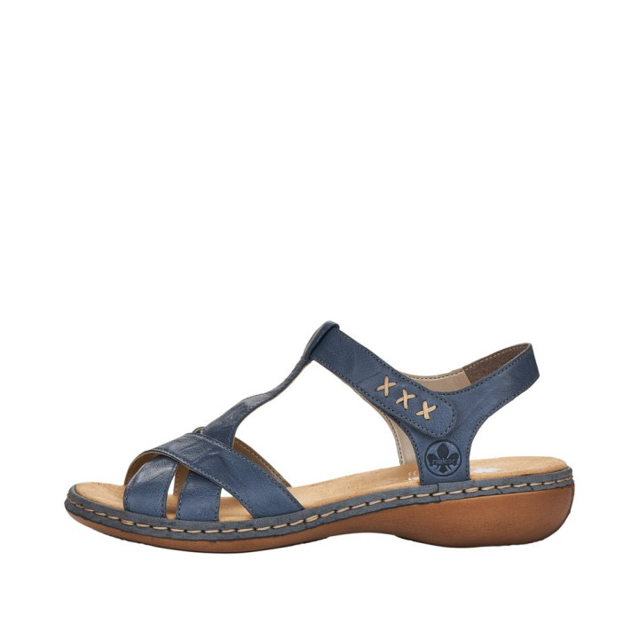 Sandale Rieker bleu cuir 65919-12