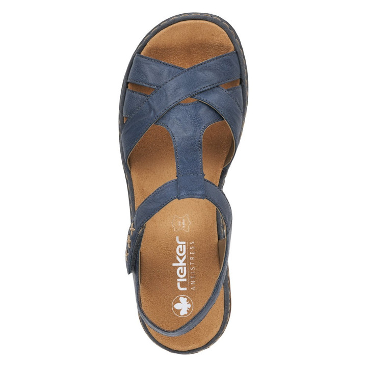 Sandale Rieker bleu cuir 65919-12