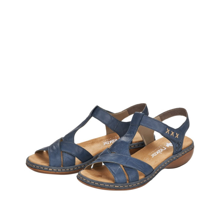 Sandale Rieker bleu cuir 65919-12