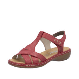 Sandale Rieker femme cuir rouge 65919-33