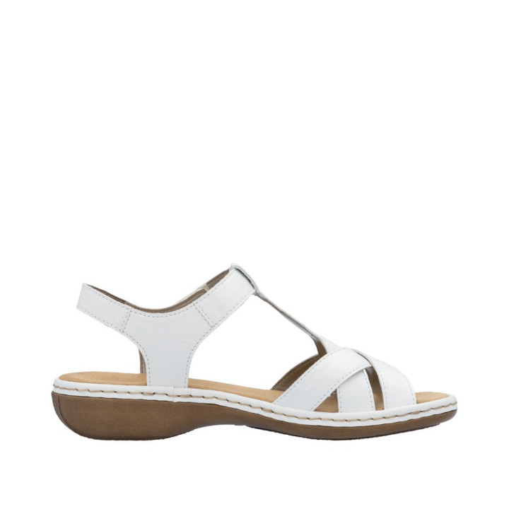 Sandale Rieker femme cuir blanche 65919-80
