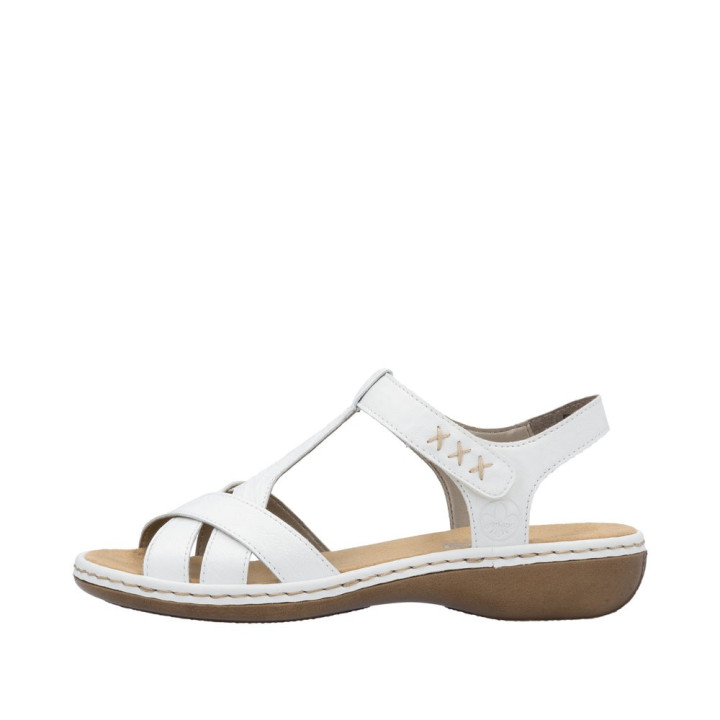 Sandale Rieker femme cuir blanche 65919-80
