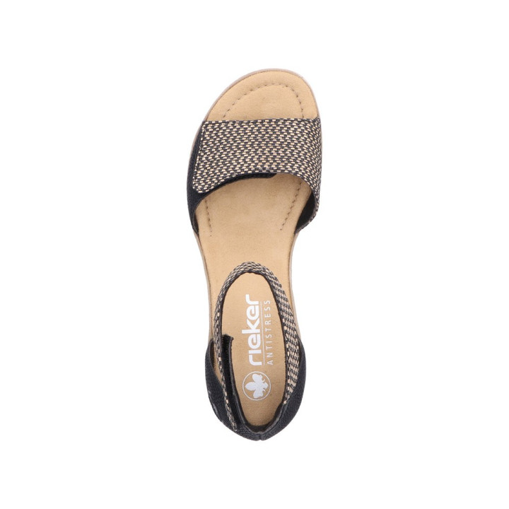 Sandale compensé Rieker noir 68793-00