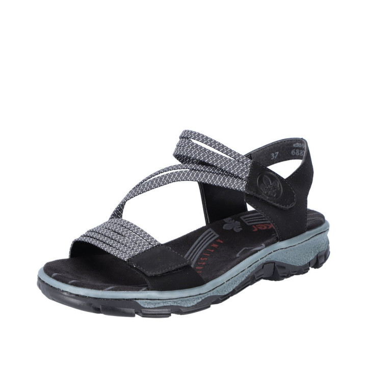 Sandale Rieker femme noir élastique 68871-00
