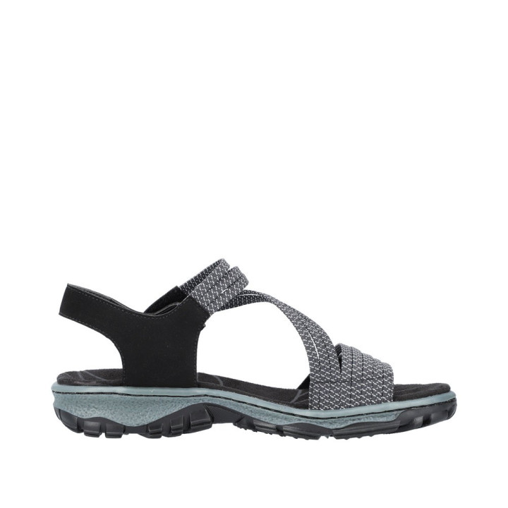 Sandale Rieker femme noir élastique 68871-00