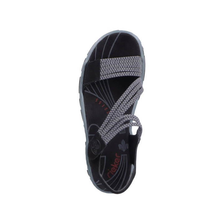 Sandale Rieker femme noir élastique 68871-00