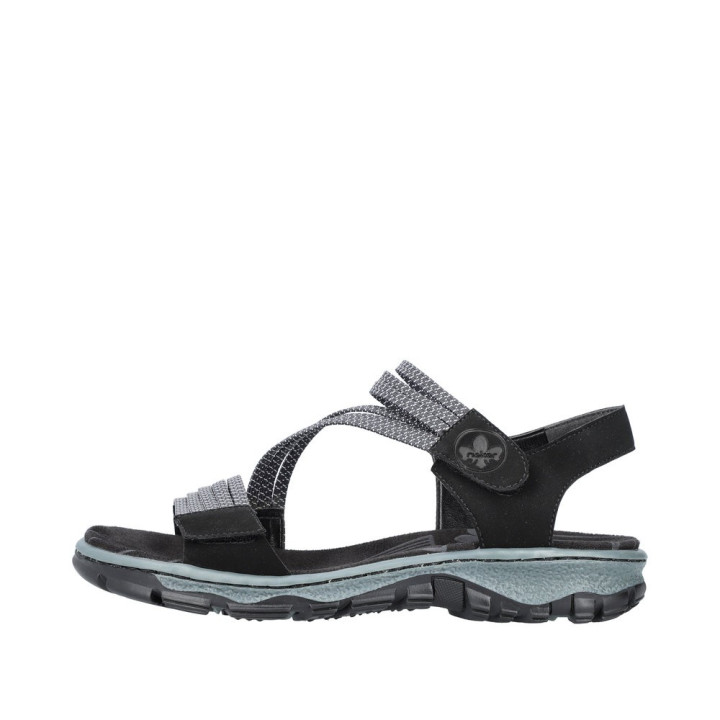 Sandale Rieker femme noir élastique 68871-00