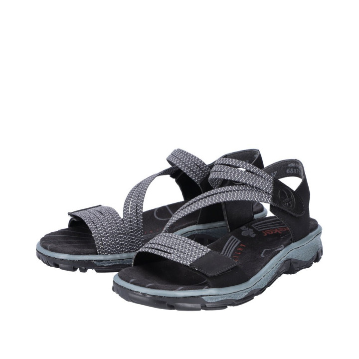 Sandale Rieker femme noir élastique 68871-00