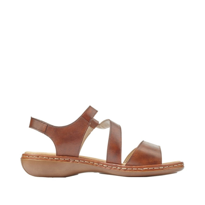 Sandale Rieker femme marron cuir  659C7-24