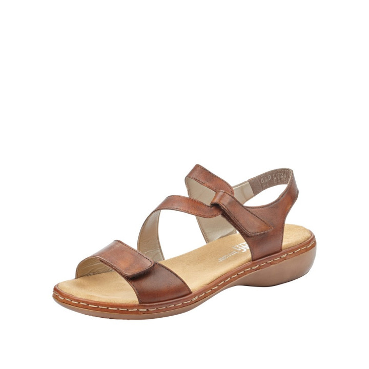 Sandale Rieker femme marron cuir  659C7-24