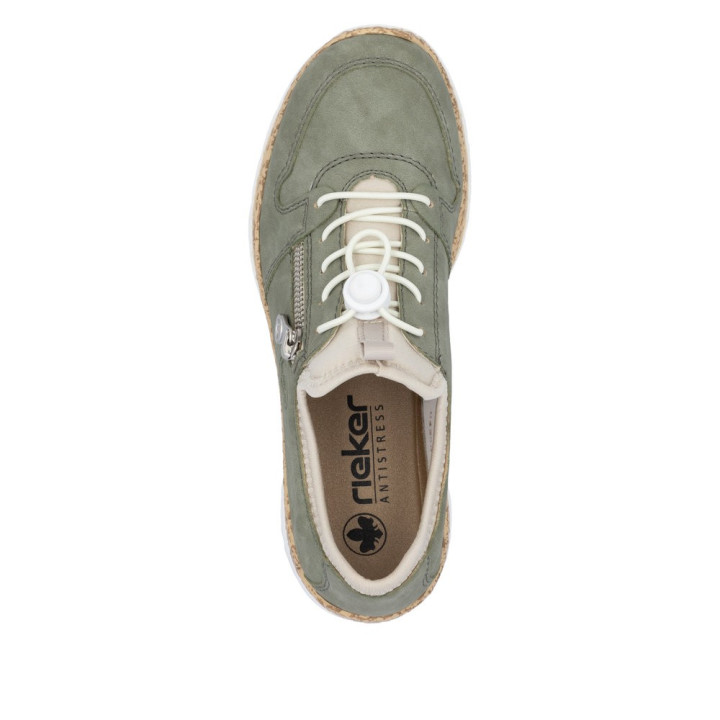 Basket Rieker femme mémoire de forme verte N42G0-52