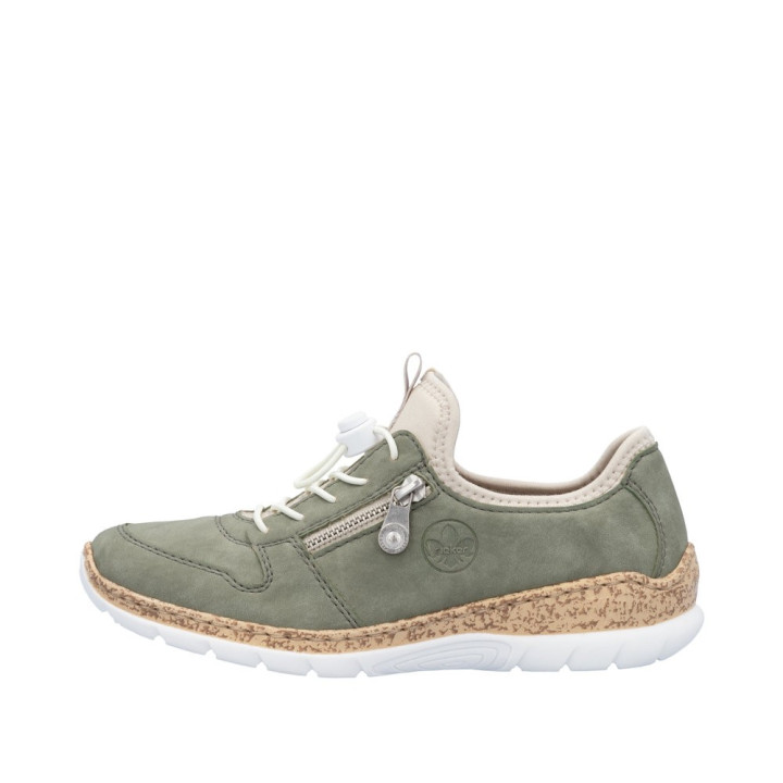 Basket Rieker femme mémoire de forme verte N42G0-52