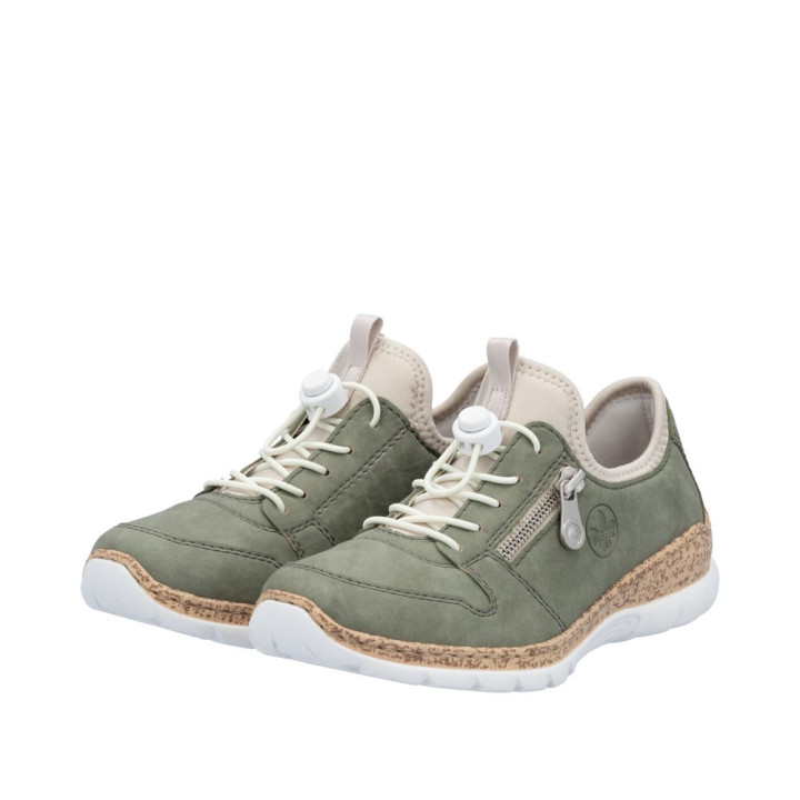 Basket Rieker femme mémoire de forme verte N42G0-52