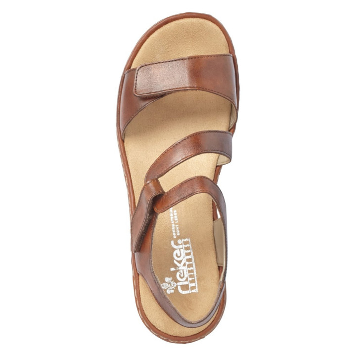 Sandale Rieker femme marron cuir  659C7-24