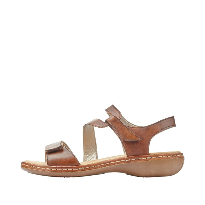 Sandale Rieker femme marron cuir  659C7-24