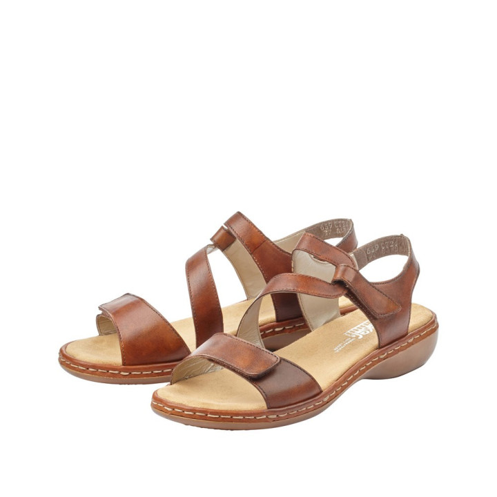 Sandale Rieker femme marron cuir  659C7-24