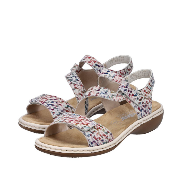 Sandale Rieker femme multicolore cuir moelleuse 659C7-94