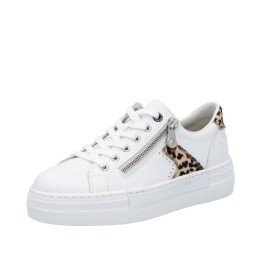 Basket Rieker Femme Blanche Léopard N4924-81