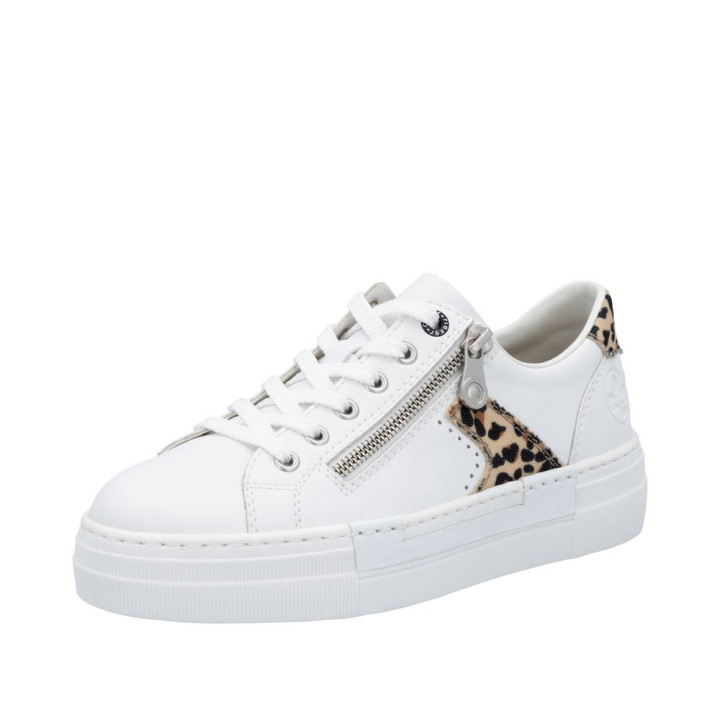 Basket Rieker Femme Blanche Léopard N4924-81