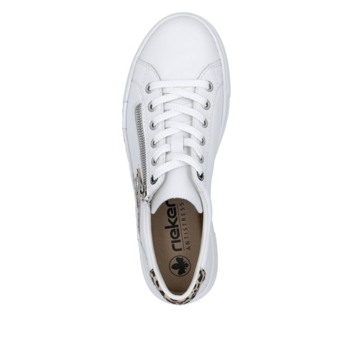 Basket Rieker Femme Blanche Léopard N4924-81