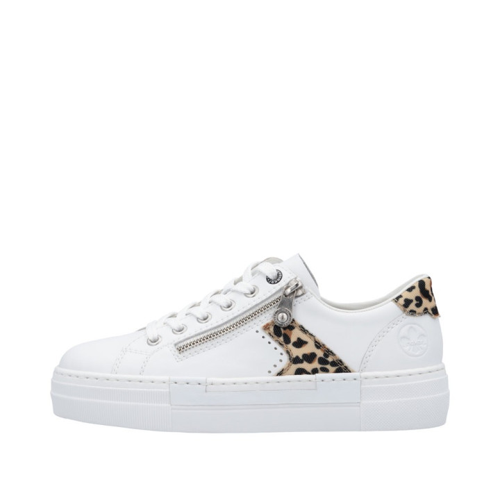 Basket Rieker Femme Blanche Léopard N4924-81