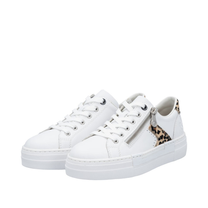 Basket Rieker Femme Blanche Léopard N4924-81