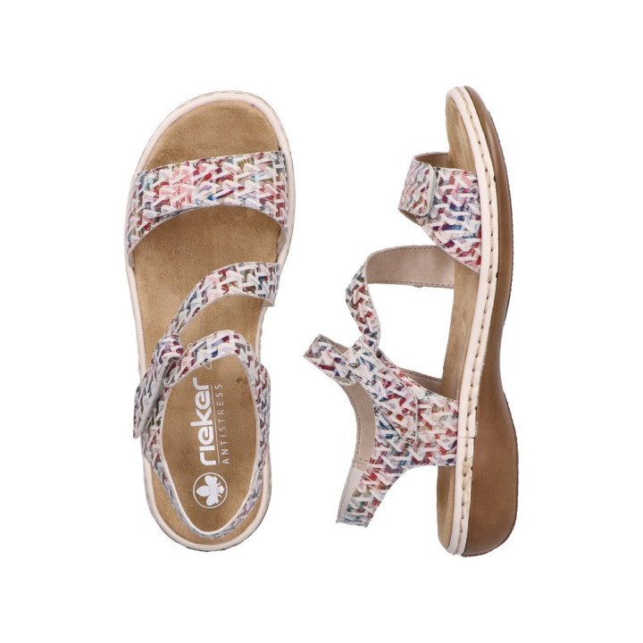 Sandale Rieker femme multicolore cuir moelleuse 659C7-94