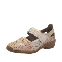 Ballerine ou Mocassin Rieker femme multicolore cuir moelleuse 41399-92