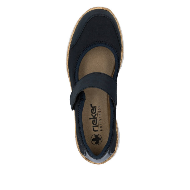 Basket Rieker Femme Stretch Bleu mémoire de forme N42B0-14