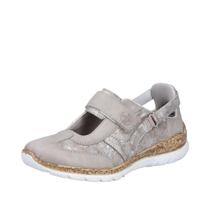 basket Rieker Femme  Argenté N4258-90 Mémoire de forme