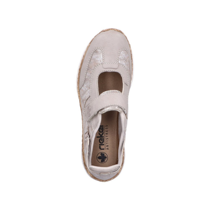 basket Rieker Femme  Argenté N4258-90 Mémoire de forme